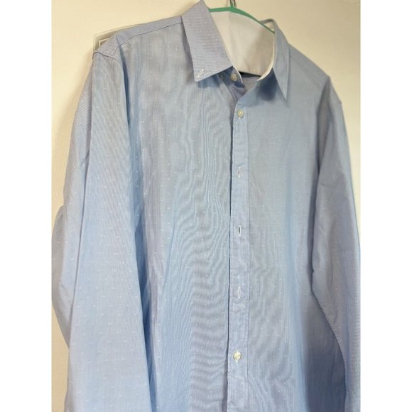Michael Kors Shirt Large Button Down Classic Fit Blue Patterned Cotton Business - Picture 2 of 11